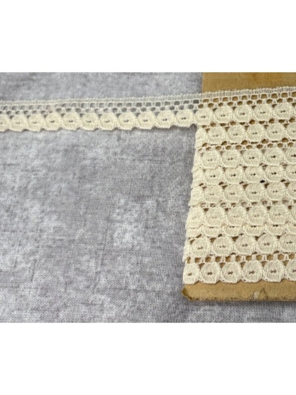 Beige Crochet Lace Trim 1/4" x 3 yards Floral Design Craft Supply Vintage